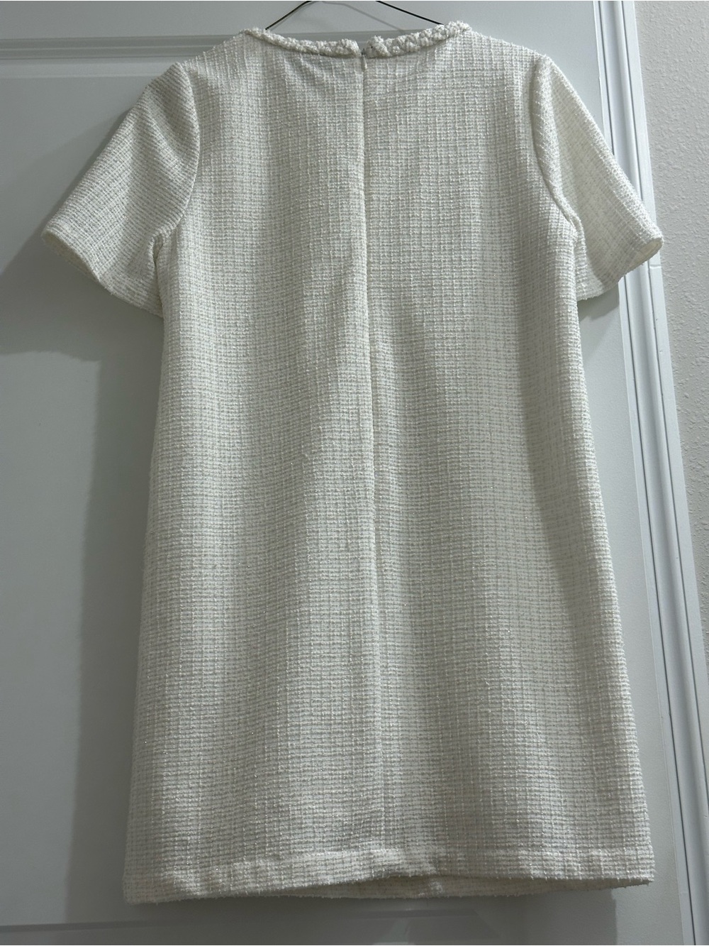 Rachel Zoe Ivory Tweed Short Sleeve Shift Dress Size S - Picture 4 of 6
